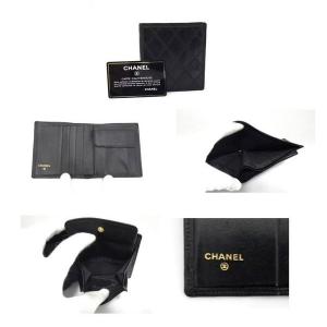 シャネル マトラッセ 二つ折り財布 メンズも 即納最大半額 ブラッ レザー