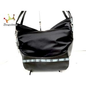 ボーグラン BEAUGRAND ショルダーバッグ 美品 黒×ブルー ナイロン×クロコダイル   スペシャル特価 20201031