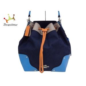 コーチ COACH ショルダーバッグ 美品 - F37643 アウトレット ネイビー×ライトブルー×マルチ 新着 20210124