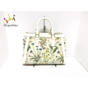 トリーバーチ TORY BURCH トートバッグ 　 - アイボリー×グリーン×マルチ 花柄 新着 20210212