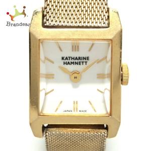 ギフト スモール 腕時計 Hamnett Katharine 時計 キャサリンハムネット ラウンド ベルト メタル ファッション アンティーク 女性 オシャレ おしゃれ イギリス 高級 正規品 Kh7811 B04r ホワイト レディース腕時計 Round Small カ行