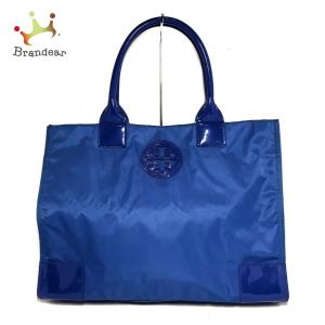 魅了 Tory ブルー エナメルトートバッグ Burch トートバッグ