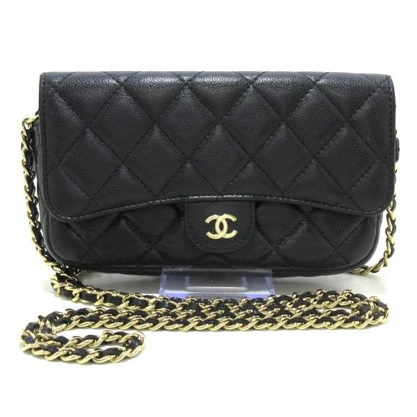 シャネル CHANEL 財布 マトラッセ AP2096 黒 チェーンウォレット/フォンケース/ゴール...