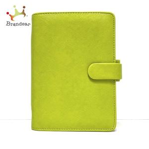 ファイロファックス Filofax 手帳 美品 - イエローグリーン レザー      値下げ 20240513｜brandear