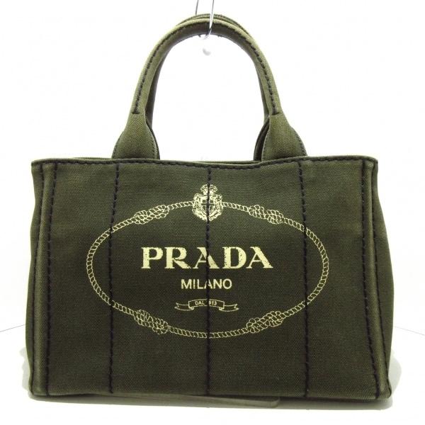 プラダ PRADA トートバッグ レディース CANAPA 1BG439 カーキ×アイボリー キャン...