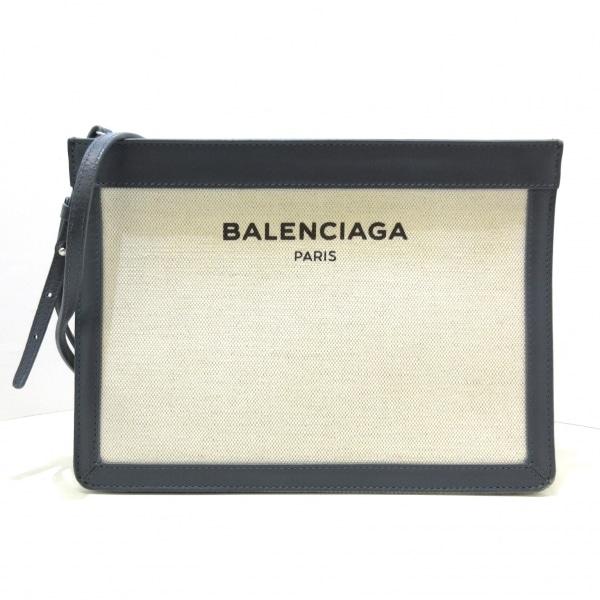 バレンシアガ BALENCIAGA ショルダーバッグ ネイビーポシェット 339937 アイボリー×...