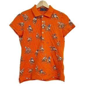 ラルフローレン 半袖ポロシャツ サイズS レディース 美品 - オレンジ×ブラウン×マルチ 乗馬柄 新着 20240502｜brandear