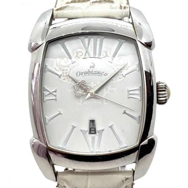 オロビアンコ OROBIANCO 腕時計 - OR-0012 メンズ 革ベルト/型押し加工 白×アイ...