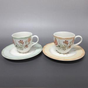 ノリタケ Noritake カップ&ソーサー 新品同様 白×アイボリー 花柄 陶器 新着 20240413