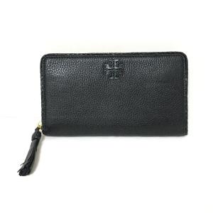 トリーバーチ TORY BURCH 長財布 美品 黒 ラウンドファスナー レザー 新着 20240420｜brandear