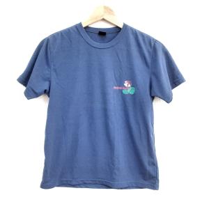 モンベル 半袖Tシャツ サイズS レディース 美品 - ブルー×ピンク×マルチ フラワー(花)   スペシャル特価 20240529