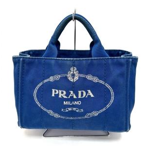 プラダ PRADA トートバッグ CANAPA BN2439 訳あり ブルー×ベージュ キャンバス ...