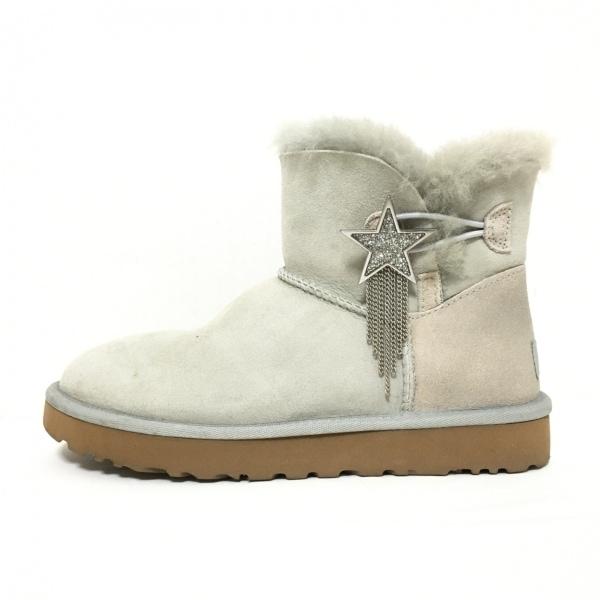 アグ UGG ショートブーツ 23 レディース ミニベイリースター 1108930 ライトグレー ス...