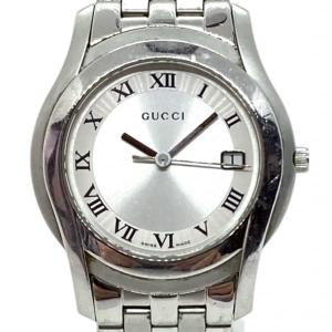 グッチ GUCCI 腕時計 - 5500M メンズ シルバー×白 新着 20240326