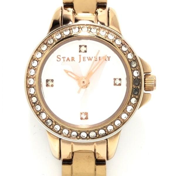 スタージュエリー STAR JEWELRY 腕時計 - レディース ラインストーン/2012年 白 ...