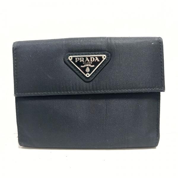 プラダ PRADA 2つ折り財布 - 黒 ナイロン×レザー 新着 20240406