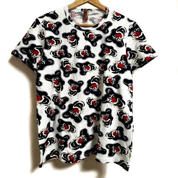 ジョンガリアーノ JOHN GALLIANO 半袖Tシャツ サイズ46 XL メンズ - 白×黒×レ...