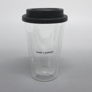 サンローランパリ SAINT LAURENT PARIS 食器 新品同様 - クリア×黒 タンブラー ガラス×ラバー  値下げ 20240502｜brandear