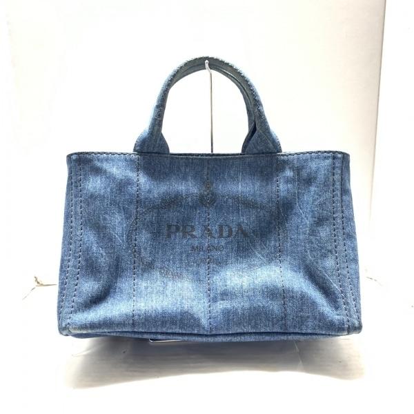 プラダ PRADA トートバッグ CANAPA 訳あり ダークネイビー デニム 新着 2024050...