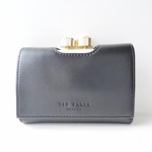 テッドベイカー TED BAKER 3つ折り財布 - 訳あり 黒 パール/ビジュー/がま口 レザー 新着 20240409｜brandear