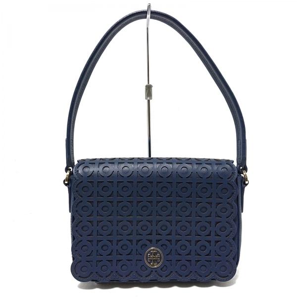 トリーバーチ TORY BURCH ハンドバッグ - ダークネイビー パンチング レザー 新着 20...