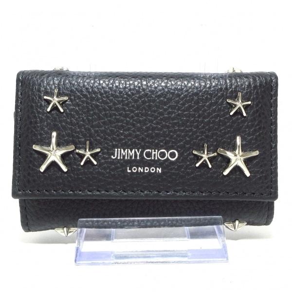 ジミーチュウ JIMMY CHOO キーケース 美品 ネプチューン J000135809001 黒×...