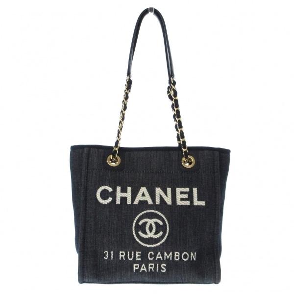 シャネル CHANEL トートバッグ レディース ドーヴィルラインPM A66939 ダークネイビー...