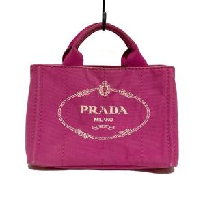 プラダ PRADA トートバッグ CANAPA BN2439 ピンク×アイボリー キャンバス 新着 20240510｜brandear