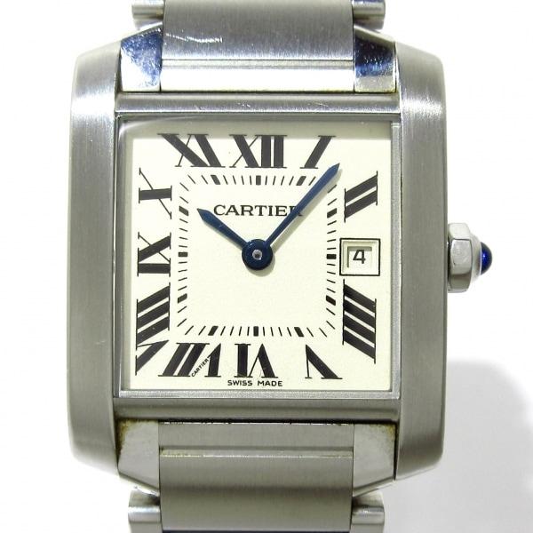 カルティエ Cartier 腕時計 タンクフランセーズMM W51011Q3 ボーイズ SS 白 新...