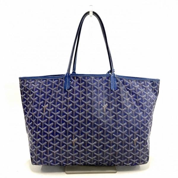 ゴヤール GOYARD トートバッグ サンルイPM 訳あり ネイビー コーティングキャンバス×レザー...