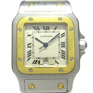 カルティエ Cartier 腕時計 サントスガルベLM W20011C4 メンズ SS×K18YG アイボリー  値下げ 20240503｜brandear