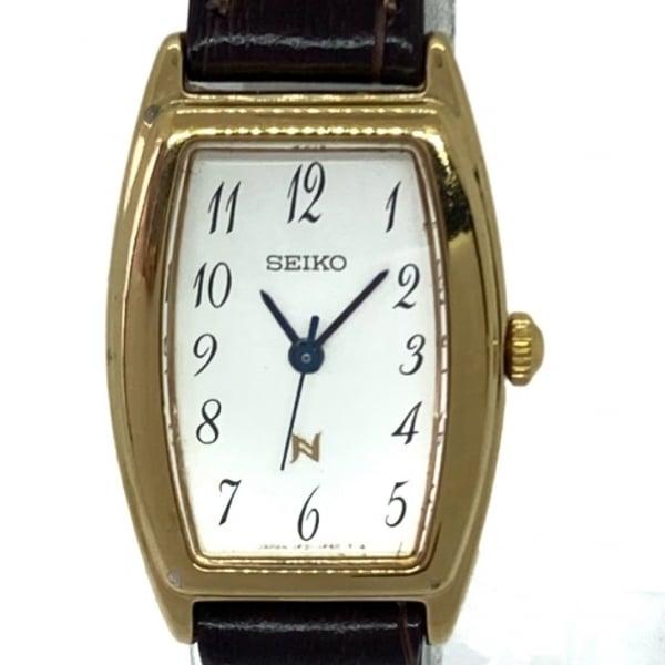 セイコー SEIKO 腕時計 NOIE(ノイエ) 1F21-5C10 レディース 型押し加工/社外ベ...