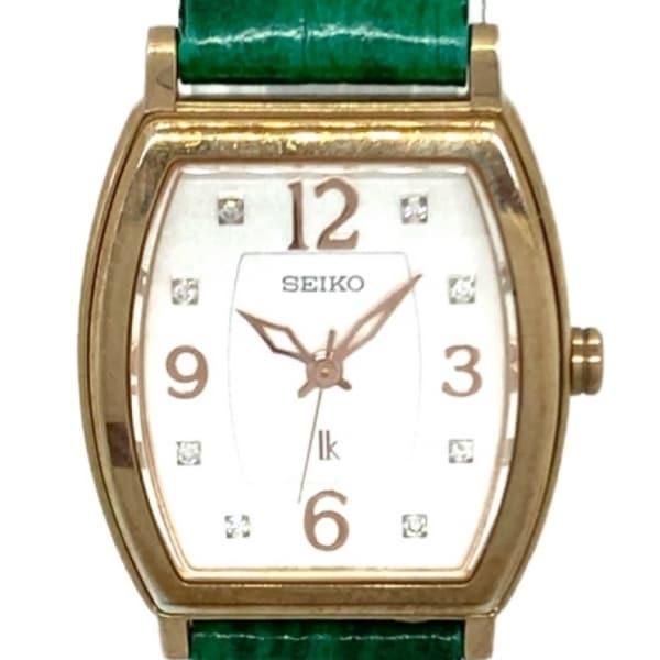 セイコー 腕時計 LUKIA(ルキア) 1N01-0GA0 レディース ラインストーン/社外ベルト ...