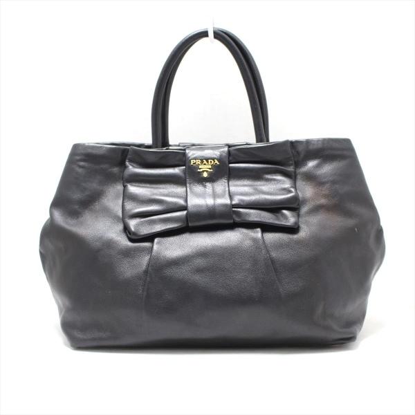 プラダ PRADA トートバッグ - BN1601 訳あり 黒 リボン ナッパレザー 新着 2024...