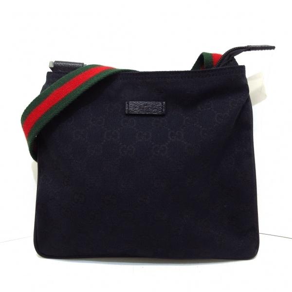 グッチ GUCCI ショルダーバッグ GG柄,シェリー(ウェブ) 146309 黒×グリーン×レッド...