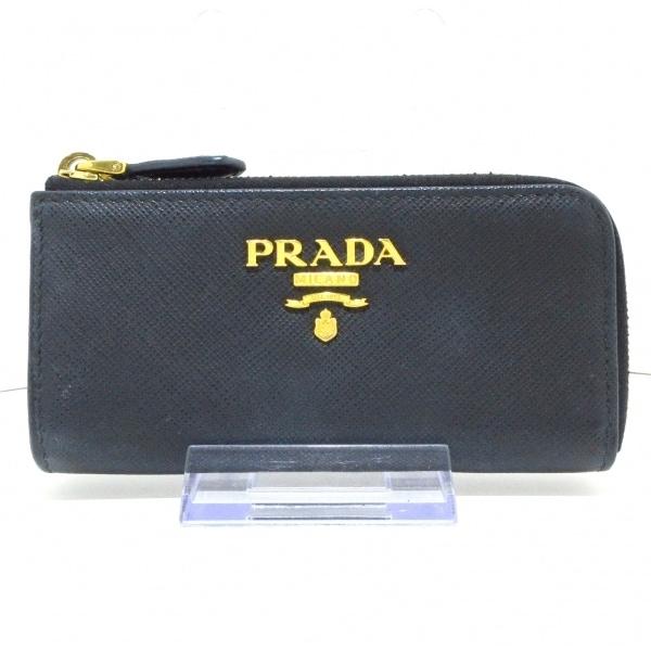 プラダ PRADA コインケース - 黒 キーリング付き/L字ファスナー サフィアーノレザー 新着 ...