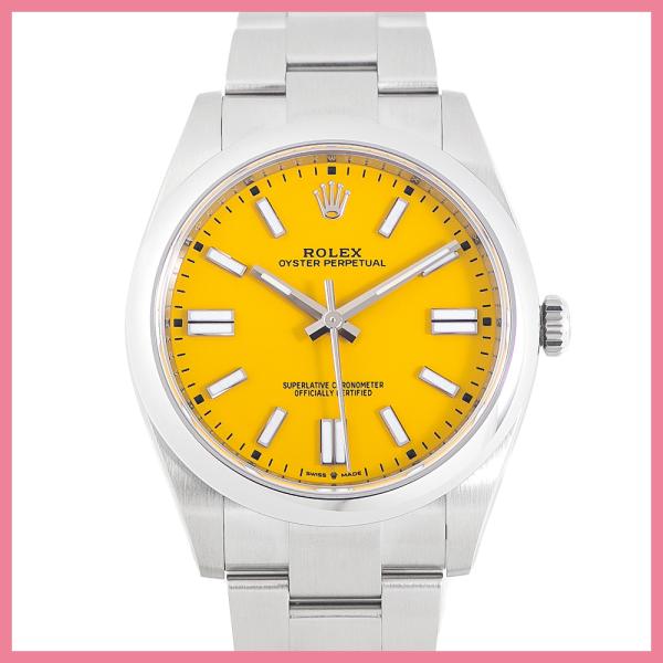 未使用 ロレックス オイスター パーペチュアル 41 124300 イエロー 黄色文字盤 腕時計 自...
