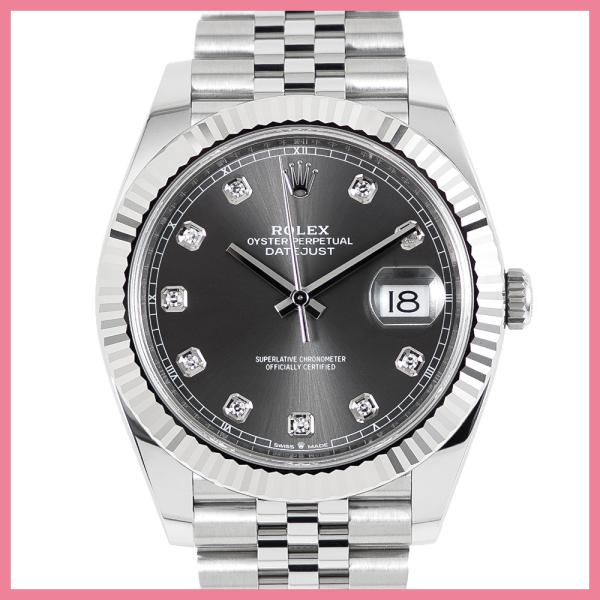 ロレックス デイトジャスト 41 126334G グレー ダイヤモンド 腕時計 自動巻 メンズ 新品...
