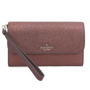 未使用 箱付 ケイトスペード Kate Spade 現行ロゴ K4713 glitter fabric ラメ レザー ウォレット 二つ折り 長財布 コインケース レディース｜brandgoen