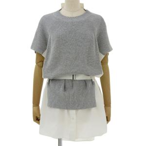 sacai（サカイ） 22AW プリーツ ドッキング 半袖 シャツ ワンピース