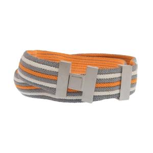 未使用 箱付 エルメス HERMES 2014年 銀座店 限定商品 CEINTURE Hバックル ボーダー レーヨン ポリエステル ゴム ベルト メンズ レディース｜brandgoen