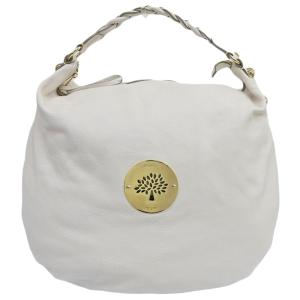 Mulberry 美品 マルベリー 現行メタルロゴ レザー ホーボー 編込 ワン  