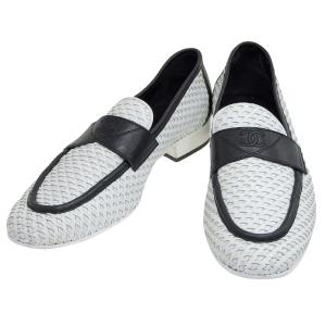 HERMES 美品☆エルメス H241071Z モカシン パリ ブラン・ドゥ・パリ  