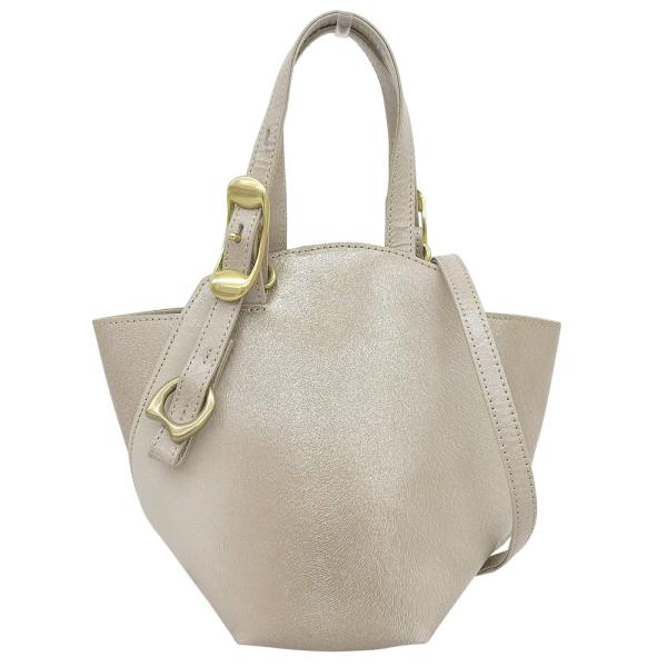 超美品 トフ＆ロードストーン TOFF&amp;LOADSTONE ヘプタゴン メタリックミンクレザー ショ...