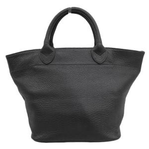 超美品 エルベシャプリエ Herve Chapelier 希少 シボ革 オールレザー ハンドバッグ トートバッグ 舟形 黒 ブラック レディース