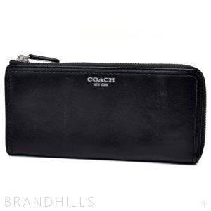 コーチ 長財布 メンズ レディース ブラック レザー レガシー L字ファスナー F48178 COACH 美品｜brandhills