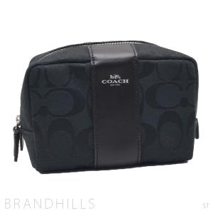 コーチ ポーチ レディース シグネチャー キャンバス ブラックレザー 21497 COACH ほぼ未使用｜brandhills