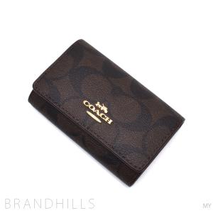 コーチ キーケース レディース 5連 シグネチャー ブラウン×レッド F77998 COACH 未使用品｜brandhills