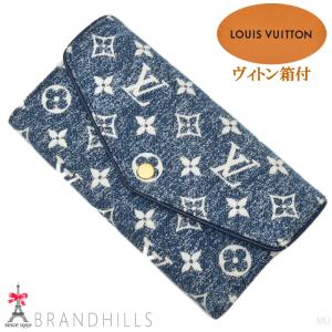 ルイヴィトン 長財布 ポルトフォイユ サラ モノグラム ジャガード デニム ブルー M81183 LOUIS VUITTON ほぼ未使用｜brandhills