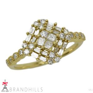 ダイヤモンド 0.50ct リング K18金 750YG イエローゴールド 指輪 #13 2.9g 極美品｜brandhills